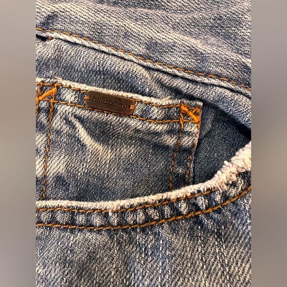 Y2K Boho Billabong Low Rise Embroidered Jeans VTG 90s Flared Light Wash 30x33 - Picture 7 of 7